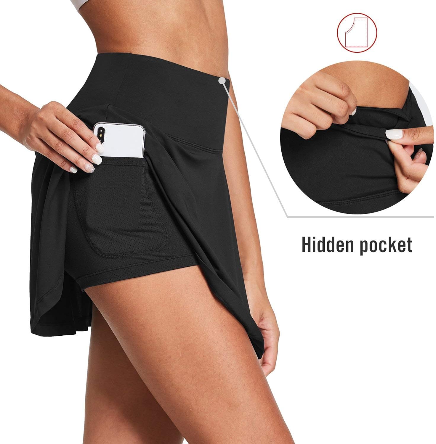 BALEAF Women's High Waisted Tennis Skirt Golf Active Sport Running Skorts Skirts Ball Pockets: Clothing