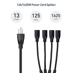 Cable Matters 2-Pack 4 Outlet Power Splitter Cord