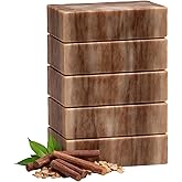 SSA Sandalwood Scented Natural Bar Soap 5 Pack, Australian Triple Milled Moisturizing Bath Bars with Organic Shea Butter, Long Lasting Plant Based Body Soap for Men & Women, Gentle for Sensitive Skin