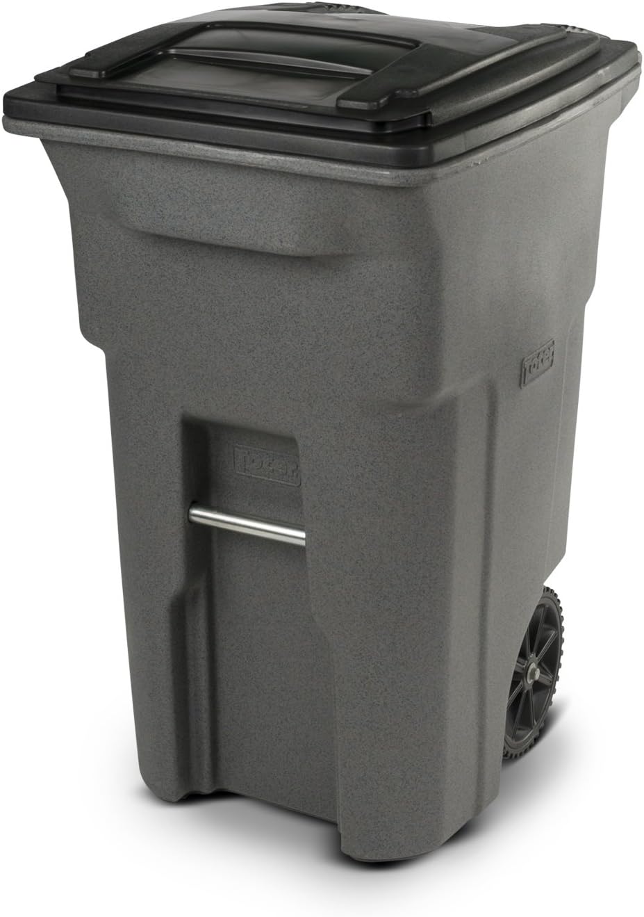 Toter 79264-R1129 64 Gallon Graystone Trash Can with Wheels and Attached Lid