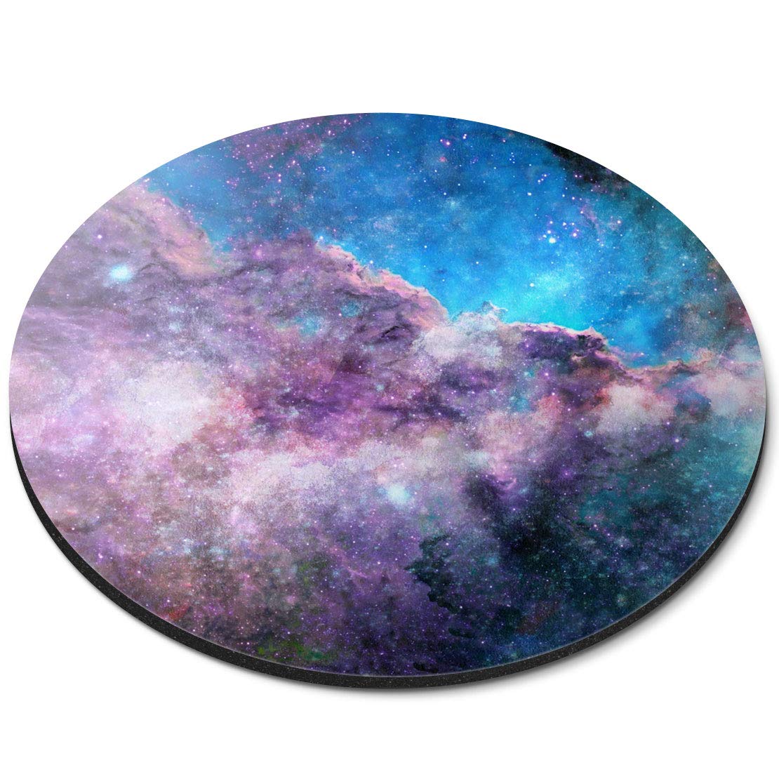1 x Blue Purple Space Galaxy Round Mouse Mat - Nebula Stars Night Sky Office Home Desk AccessoryPad #2378