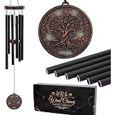 LIRAVENO Wind Chimes for Outside - Tree of Life Windchimes Gifts for Women | Deep Tone Windchime Outdoors Garden Yard Patio Indoor Home Balcony Vintage Hanging Decor Birthday Gift for Men Mom Grandma