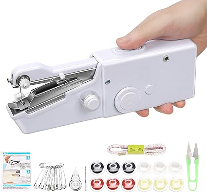 Amazon 電動ハンドミシン ハンドミシン ハンディミシン ハンディーミシン 携帯ミシンミニ ミシン 電動ミシン コンパクト 軽量 小型ミシン コンパクトミシン 刺繍 操作簡単 家庭用 初心者に適応 乾電池式 わかりやすい日本語説明書付き Lansen 電動ミシン