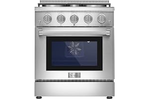 Empava 30 Inch Gas Range, Single Oven 4.2 cu. ft, 4 Sealed Ultra High-Low Burners and Heavy-Duty Continuous Grates, Slide-in & Freestanding,Stainless Steel