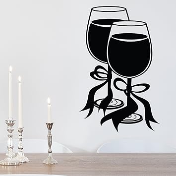 Weinglaser Wandtattoo Silhouette Von Stickerstudio Waldgrun Large 58cm X 90cm Amazon De Kuche Haushalt