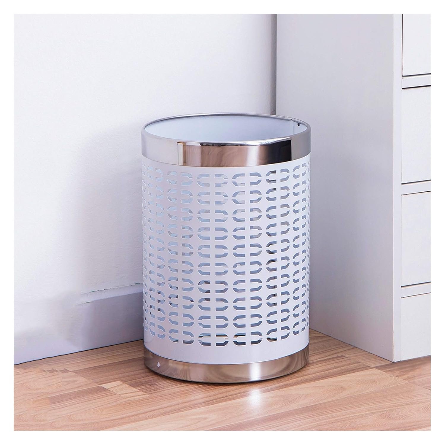 Garbage Container Round Wastebasket Recycling Bin Creative Mesh Trash
