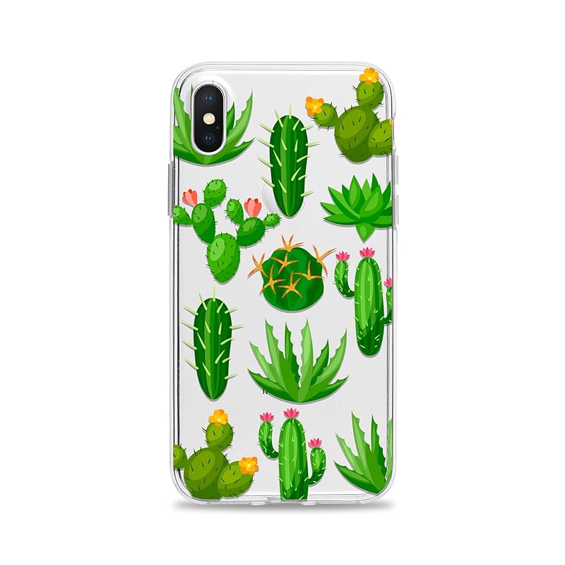 Cactus Clear Phone Case with Cacti Design made to fit Apple iPhone 11 Pro Max Xs Xr
