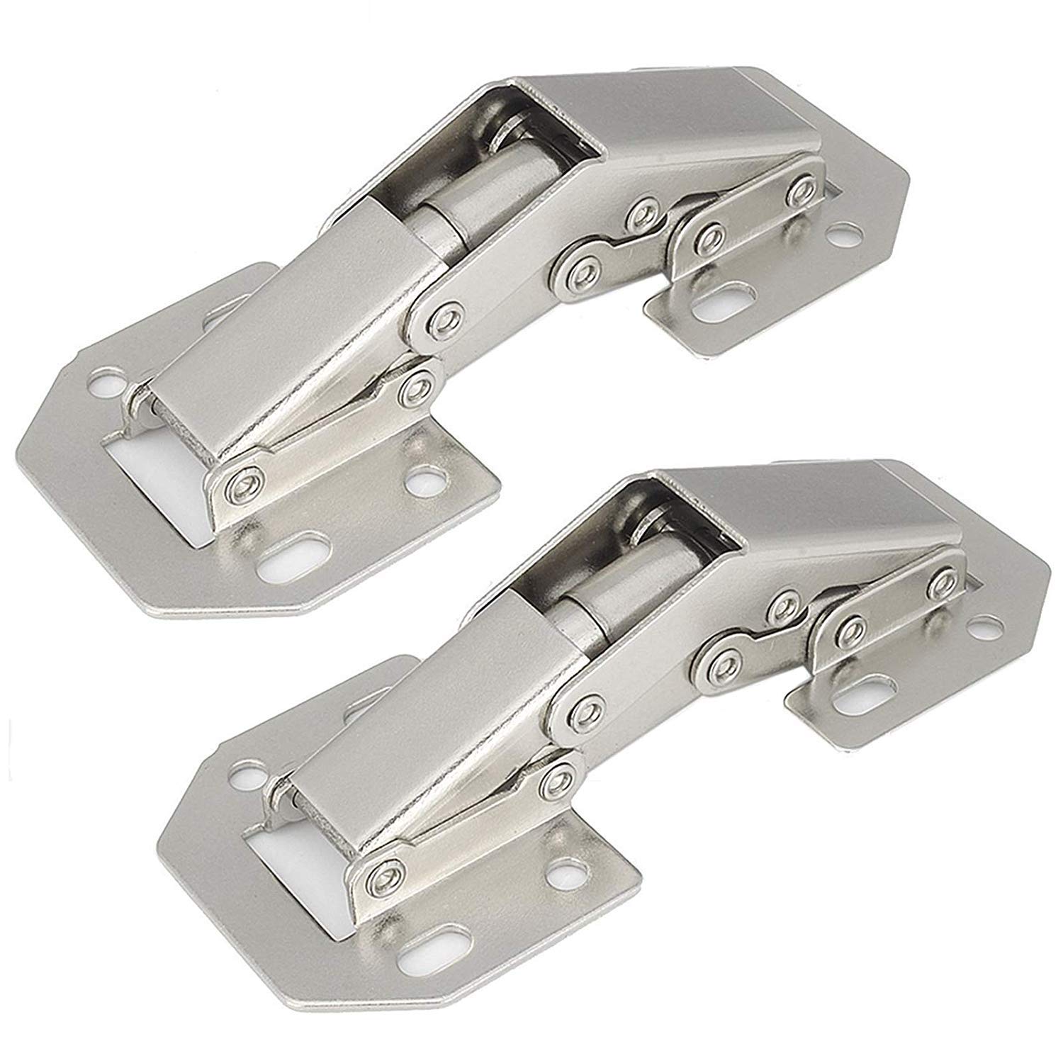 Merriway BH01754 (2 Pcs) Easy-On Kitchen Cabinet Wardrobe Hinges, Zinc Plated, Inset 90 Degree - Pack of 2 Pieces