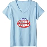 Womens Dubble Bubble Classic Oval Logo Bubblegum Candy V-Neck T-Shirt