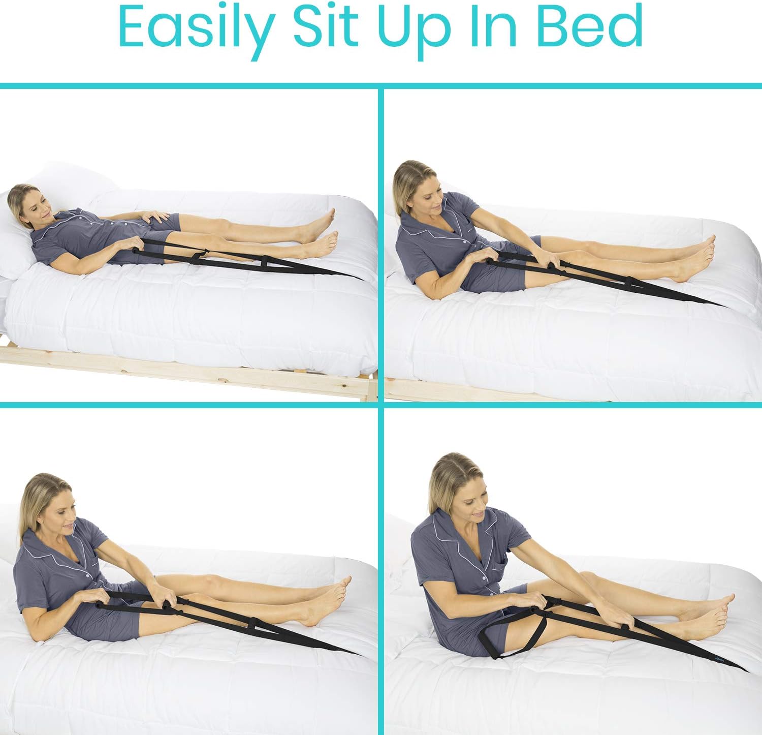 Vive Bed Ladder Assist - Pull Up Assist Device with Handle Strap - Rope Ladder Caddie Helper - Sitting, Sit Up Hoist for Elderly, Senior, Injury Recovery Patient, Pregnant, Handicap - Padded Hand Grip: Kitchen & Dining