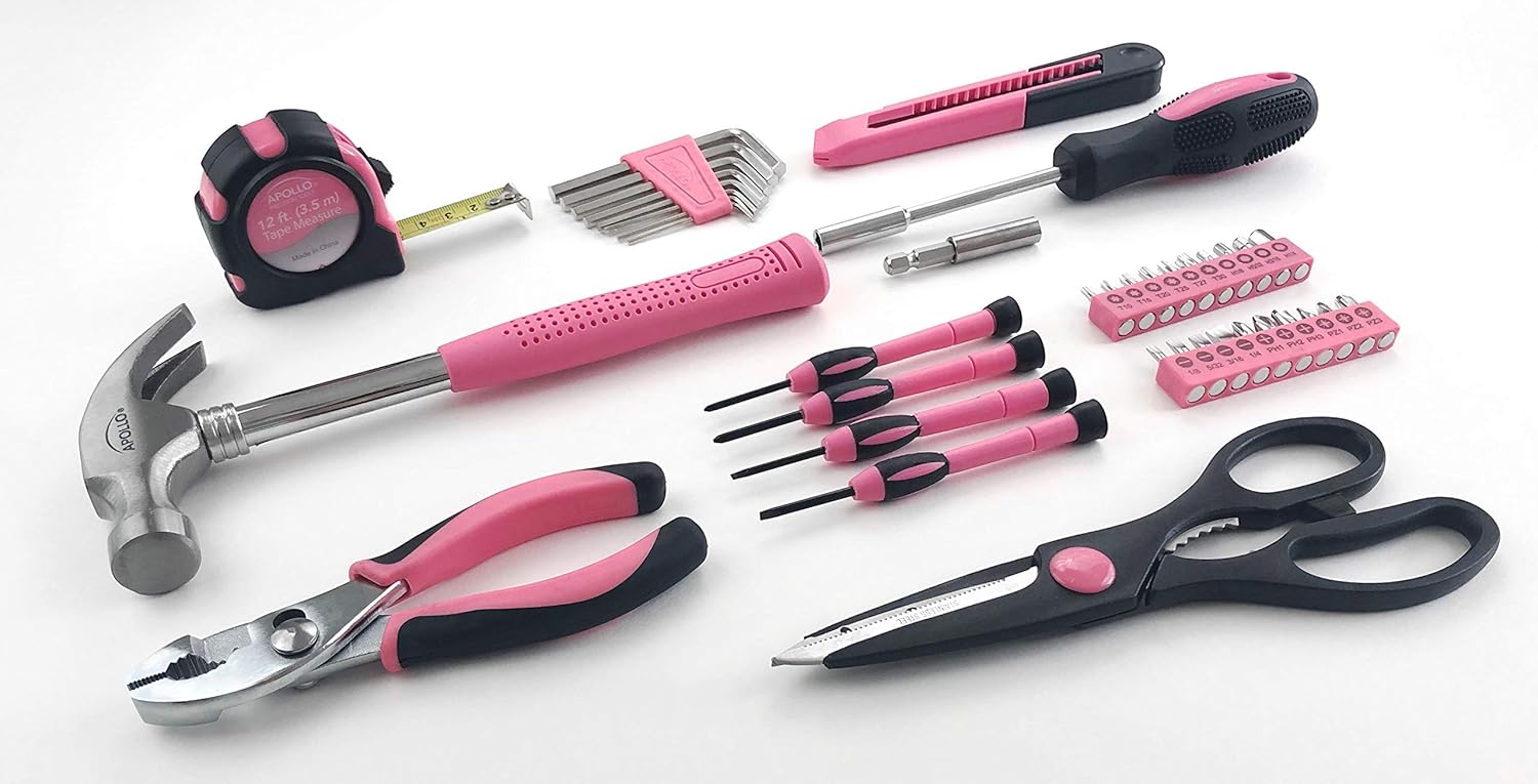 Apollo Tools Original 39 Piece General Household Tool Set in Toolbox Storage Case with Essential Hand Tools for Everyday Home Repairs - Hand Tool Sets - 