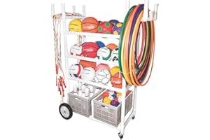 Champion Sports TWCART High Impact All-Terrain Heavy-Duty Cart, White, 53" x 19" x 59"