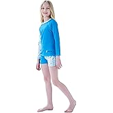 Ovovod Girls Swimsuit Two Piece Rash Guard Set for 4-14 Years UPF 50+ UV Protective Long Sleeve Swimwear