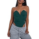 ALCEA ROSEA Women's Strapless Satin Bodysuit Sexy Deep V Neck Thong Tummy Control Shapewear with Underwire 1839