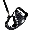 RC Pets Adventure Kitty Harness Includes Adjustable, Airmesh Fabric, 6' Leash and D-Ring Cat Walking Harness | Black, Large