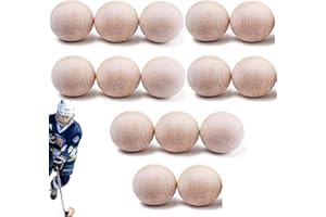 15Pack 2-Inch Hardwood Hockey Training Balls - No Bounce Wood Balls for Stick Handling Kit, Floor Hockey & Swedish Ball Exerc