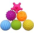 FIVOENDAR 6 Pack Sensory Balls for Kids, Soft & Textured Massage Balls Set Develops Kid's Tactile Senses
