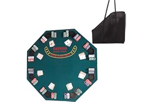 Livebest Poker Tables Multiplayer Fold Luxury Texas Poker Table Top Texas Holdem Cup Inserts,Green Felt