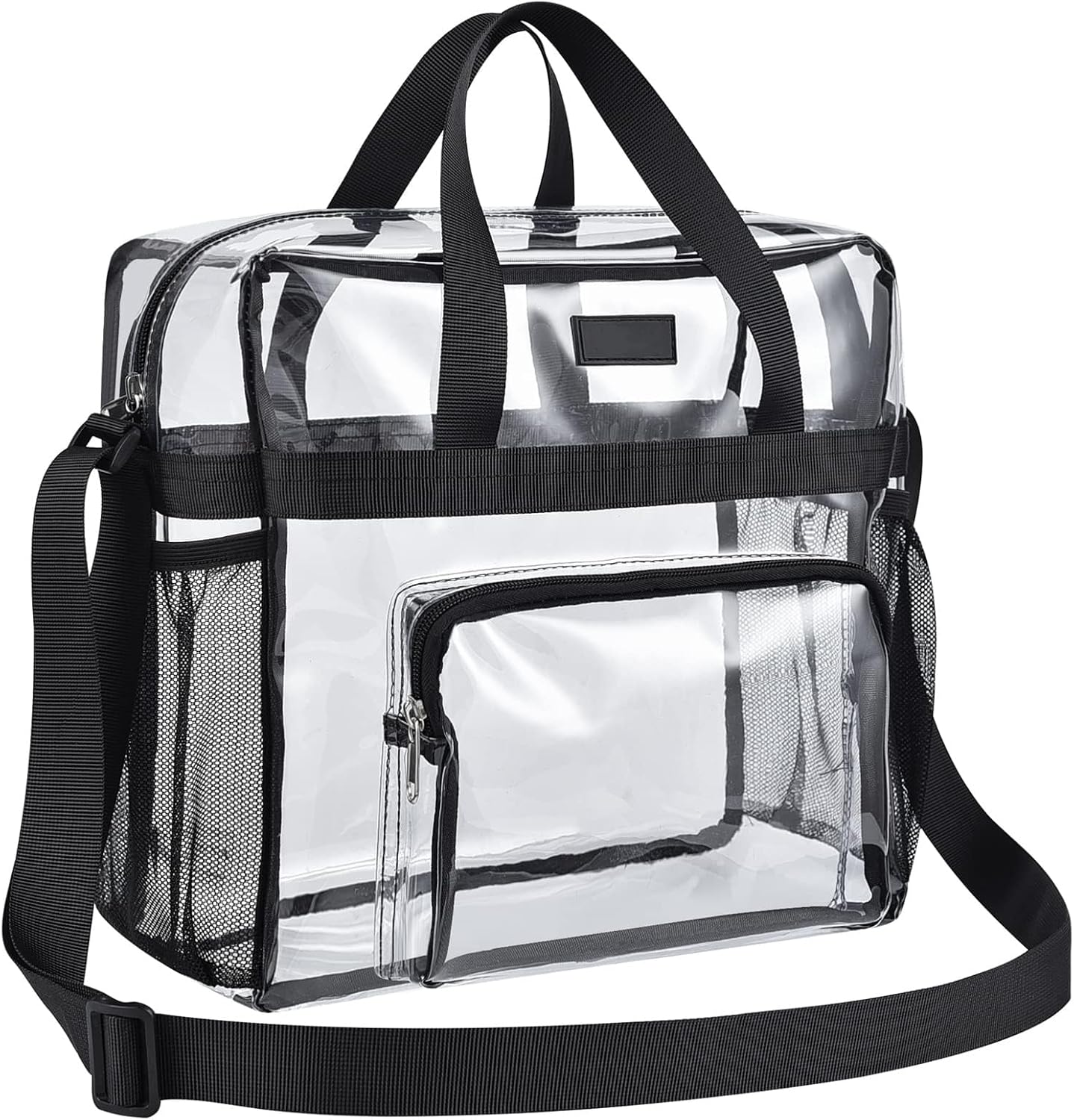 Bagenius Clear Tote Bag Stadium Approved, Game Day Satchel Bag with ‌Non-detachable Reinforced Strap for Concert, Work, Sport
