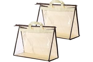 CINPIUK Clear Handbag Storage Bags Purse Organizer for Closet, Zipper Hanging Storage Bag for Handbags, M, 2PCS