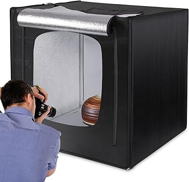 Amzdeal Caja de Luz Fotografia 80 x 80 x 80cm Kit Caja de Fotografia Portátil Plegable