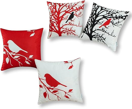 Amazon Com Calitime Set Of 4 Soft Canvas Throw Pillow Covers