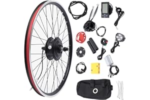 CUBELLIN 36V 350W Electric Bike Conversion Kit 26" Front Wheel E-Bike Motor Hub Motor Set 5 Speed Adjustable 35 Km/H Electric Bicycle Kit with LCD Display Controller