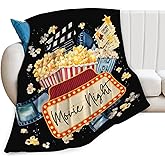 Baegopa Movie Blanket Popcorn Gifts for Girls Boys Movie Theater Throw Blankets Cozy Plush Fleece Decor Flannel Fuzzy for Women Men 50"X40"