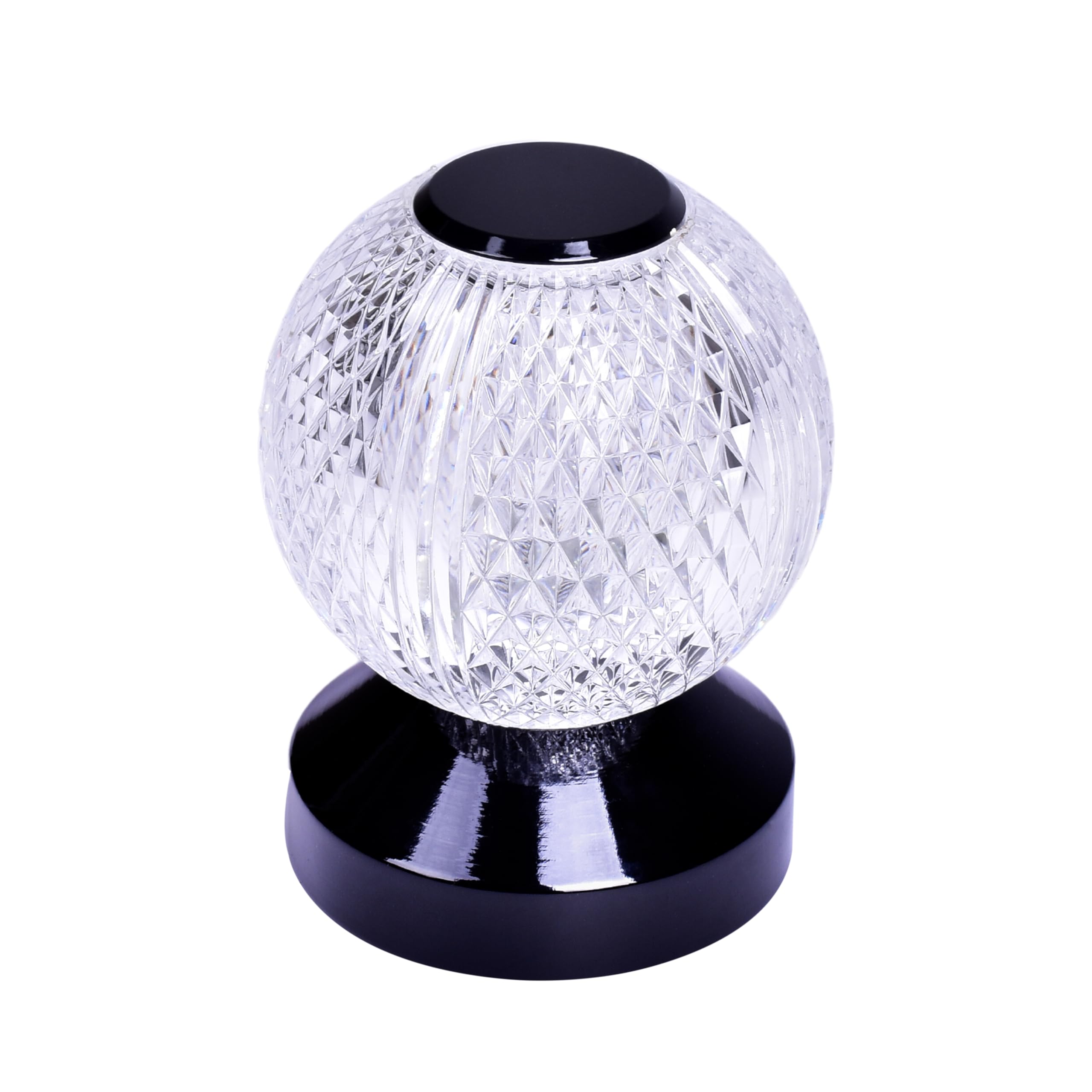 TEKLED Illumina Sphere Touch: Rechargeable Spherical LED Lamp (Transparent, Black)