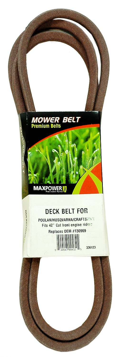 Maxpower 336123 Deck Belt Replaces Poulan/Husqvarna/Craftsman 130969, 532130969