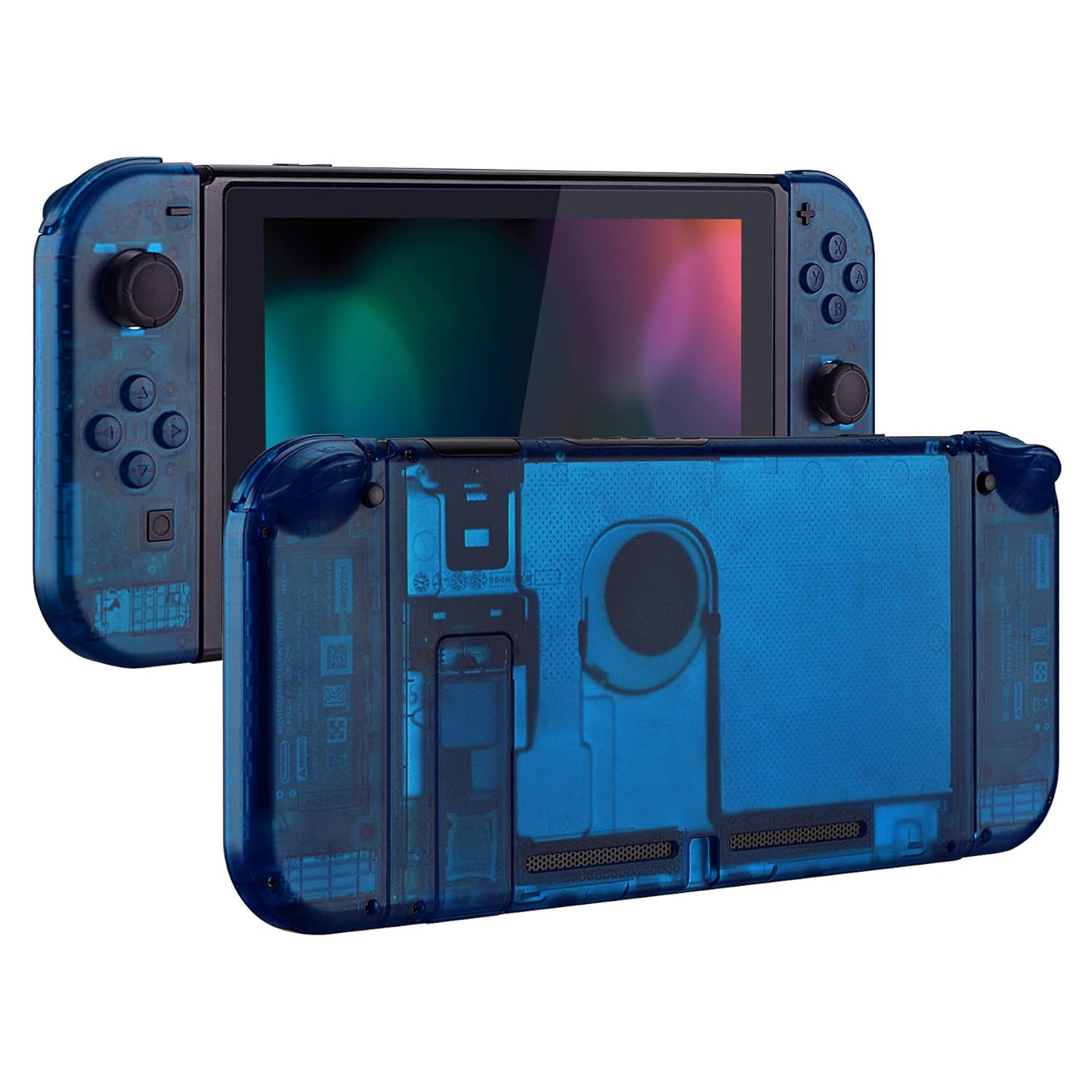 eXtremeRate Transparent Clear Blue Back Plate for Nintendo