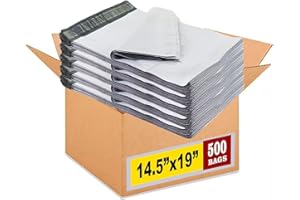 iMBAPrice 500-14.5x19 Premium Matte Finish White Poly Mailers Envelopes Bags (iMBA-6PM-500)