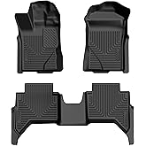 Husky Liners Weatherbeater Floor Mats | Fits 2024 Ford Ranger, SuperCrew (Crew Cab), Will NOT Fit SuperCab (EXT Cab) | Front & 2nd Row, 3-pc Black - 94171