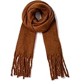 TUSHUSTY Winter Women Chunky Scarf Warm Blanket Big Thick Large Oversized Wrap Colorful Long Solid Scarves