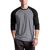 Zengjo Raglan Shirt Men Long Sleeve Colorblock Baseball Tee Casual Knit Jersey Top