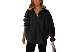 Daacee 2025 Oversized Lightweight Quilted Pullover Jacket for Women Half Zip Puffer Jackets Padded Outwear with 4 Pockets