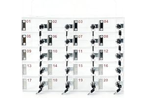 20-Slot Cell Phone Storage Locker, Clear Acrylic Mobile Phone Cabinet with Locks & Keys, Cell Phone Locker Box with Name Card