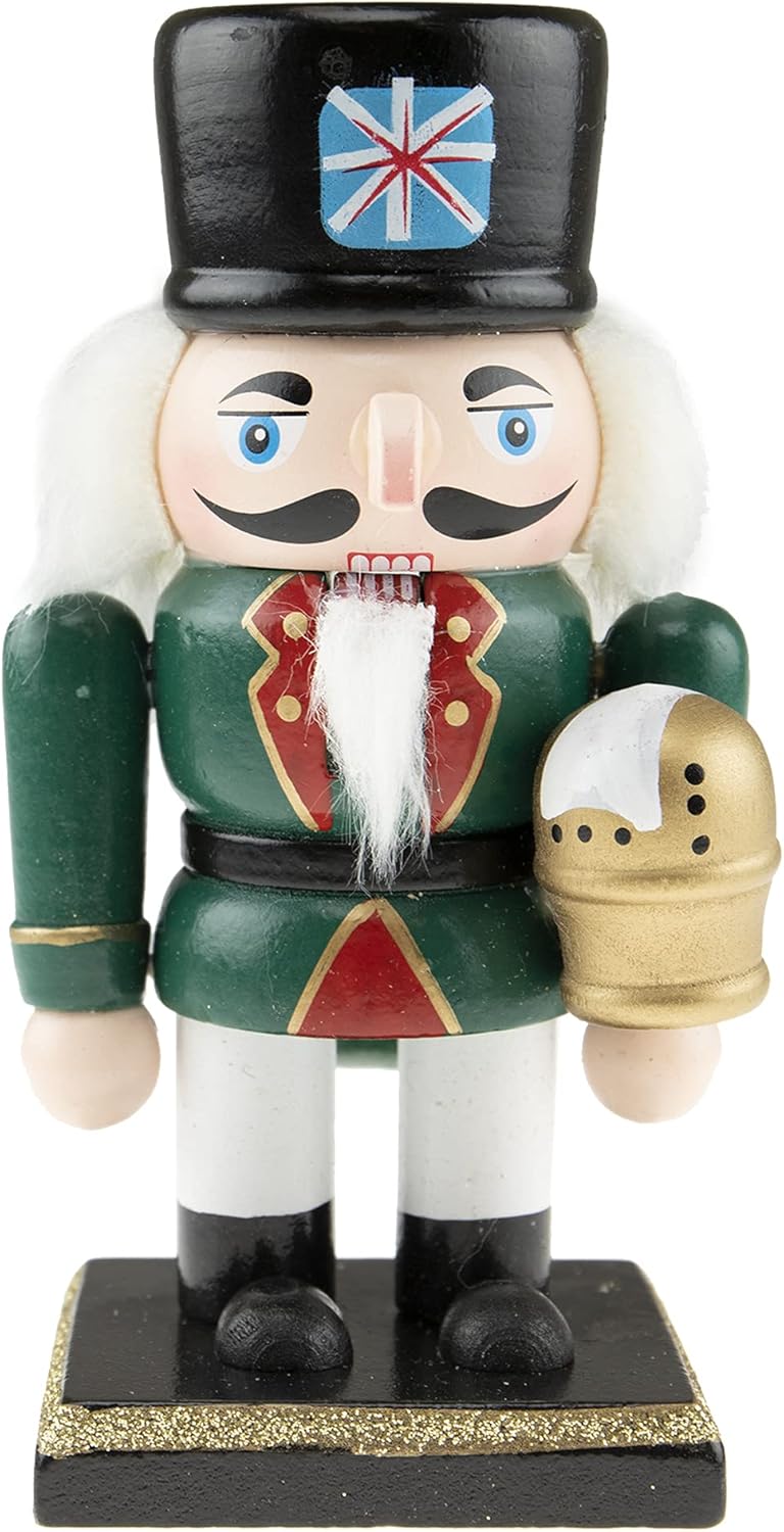 Nutcrackers - Clever Creations British Baker 6 Inch Traditional Wooden Nutcracker, Festive Christmas Décor for Shelves and Tables
