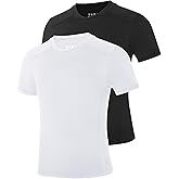 RIKUAOU Boys Compression Shirt Short Sleeve, Youth Quick Dry Basketball Football Undershirts, Kids Athletic Sports Base Layer