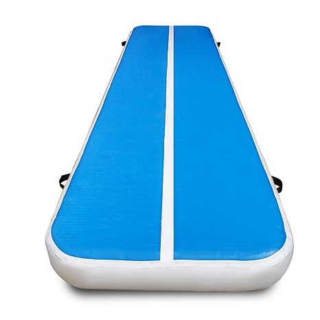 Buoqua 500X200X20cm Aufblasbare Gymnastic Tumbling Matten Yoga airtrack Matte günstig Luft-Bahn-stolpernde Matte weiß + blau 