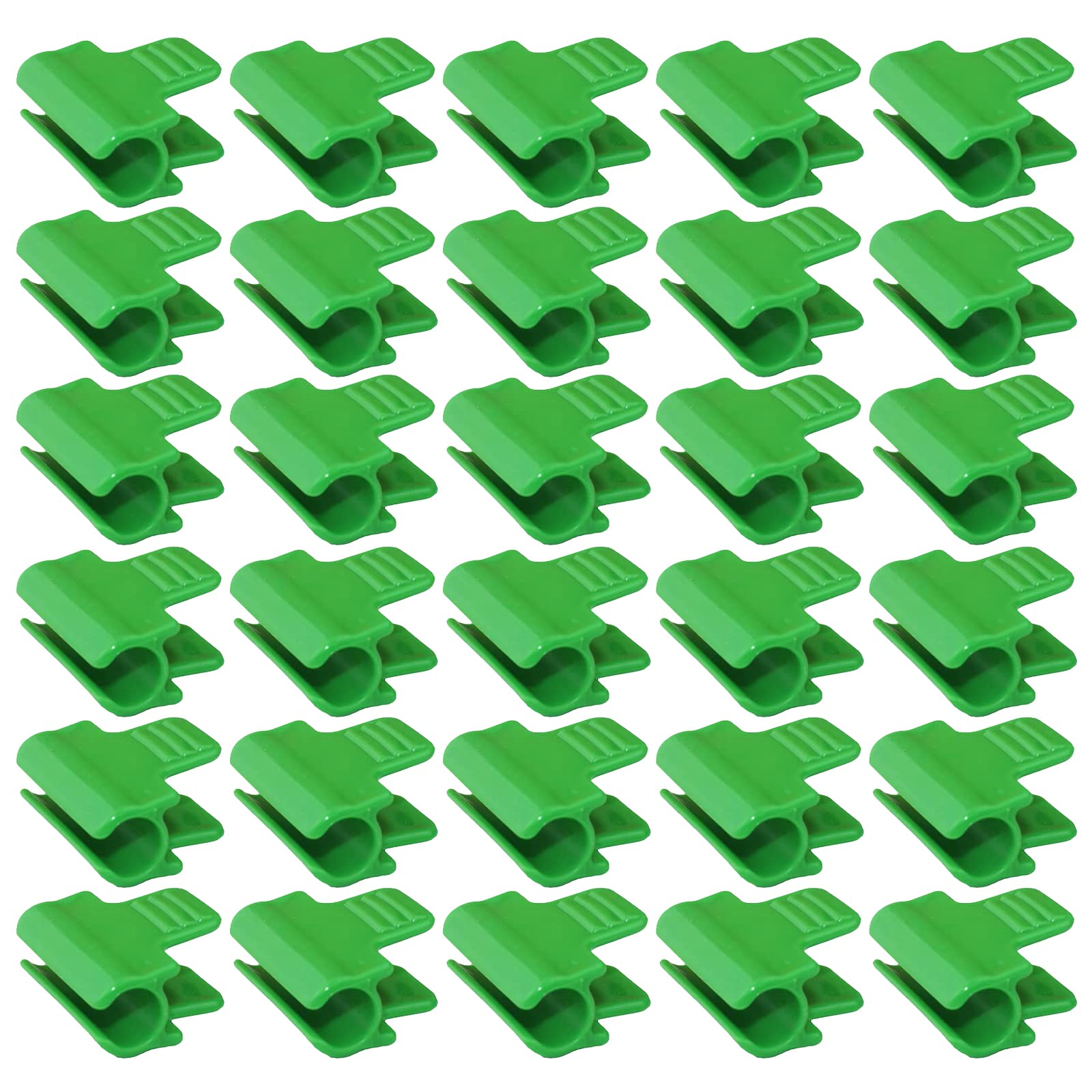 TSHAOUN 30 Pcs Greenhouse Clamps Garden Hoops Clips, Plant Clips, Garden Shading Pipe Clips, Netting Tunnel Hoop Clips, for Season Plant Extension Support and Greenhouses Frame Shelters (30 Green)