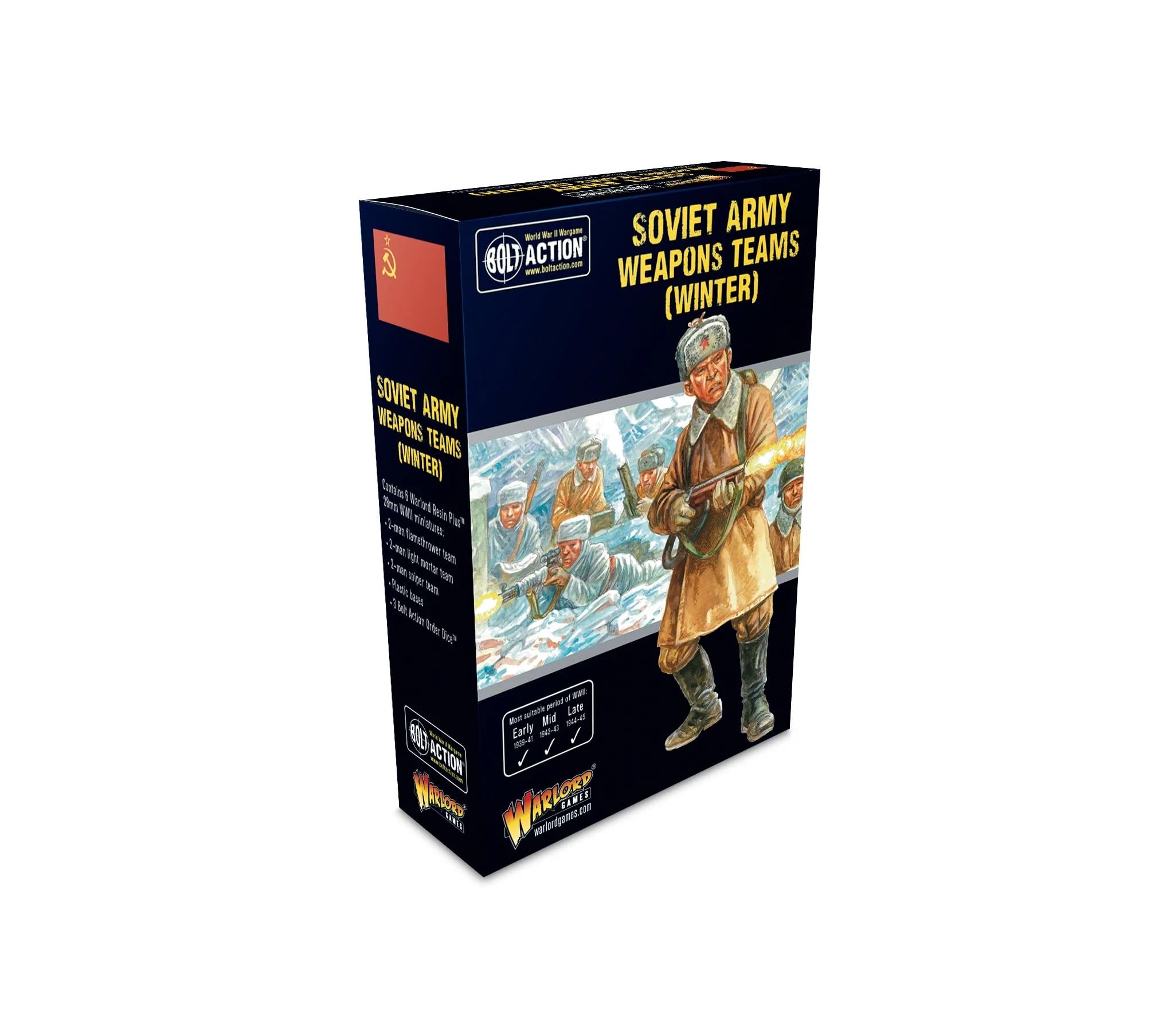 Warlord Games Soviet Army (Winter) Weapons Teams - 28mm Scale Miniatures for Bolt Action Highly Detailed World War 2 Miniatures for Table-top Wargaming