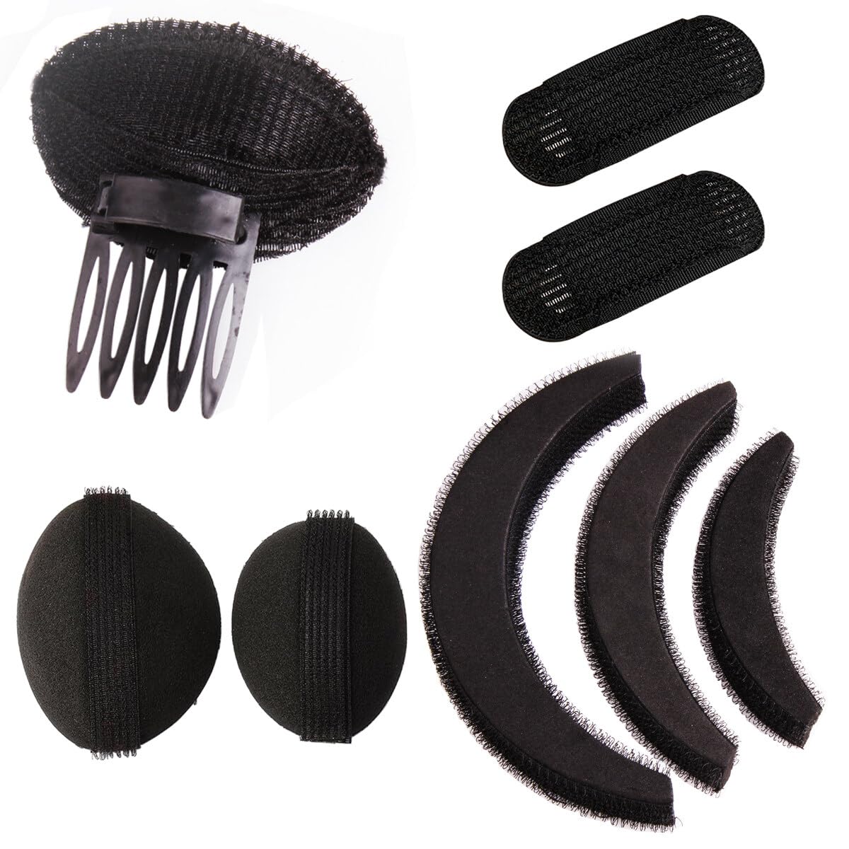 8PCS Bump It Up Volume Hair Base Set Hair Insert Braid Tool Hair Bump Up Comb Clips Hair Styling Tools Hair Padding Bun Updo Accessories