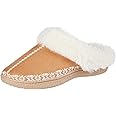 isotoner Women's Clara Embroidered Microsuede Clog Slippers