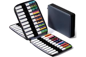 MEEDEN Pencil Marker Organizer Case: Premium PU Leather Zipper Pouch Lined with Silky Velvet - Large Capacity Pen Bag Supplie