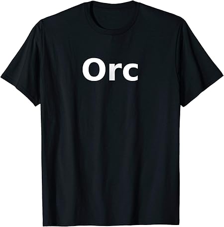 Mens Orc T-Shirt. Board Game Role Playing LARP Halloween RPG Medium Black
