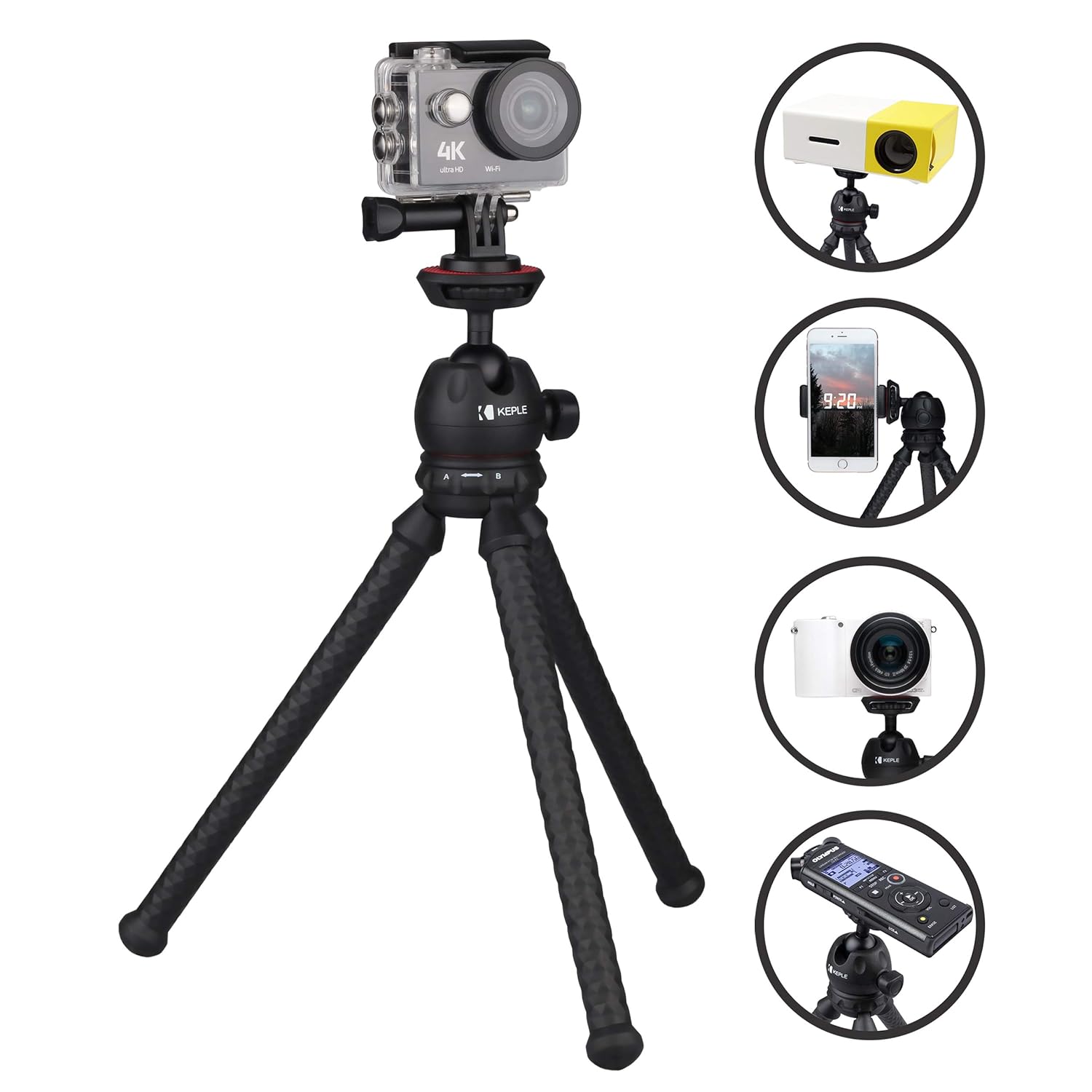 Trípode Mini Flexible Viaje Compatible con Action CAM Go Pro Hero ...