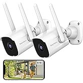 Septekon 2K Security Camera Outdoor 2 Pack, 2.4G WiFi Home Security Cameras with Smart Siren, Night Vision, Motion Detection, 2-Way Talk, Compatible with Alexa - P30