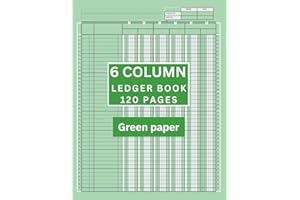 6 Column Ledger Book green paper: Accounting Ledger Book for Small Business green paper | 6 column Ledger Book for Bookkeepin