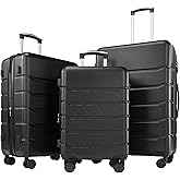 Sweetcrispy Carry on Suitcase Set, Luggage with Spinner Wheels, Hard Shell ABS, TSA Lock, Bronze Black, 3-PCS Set (20/24/28 inch)